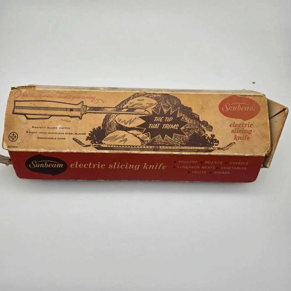 Rare Vintage Sunbeam‎ Electric 2 Speed Slicing Knife EK12 Original Box Tested